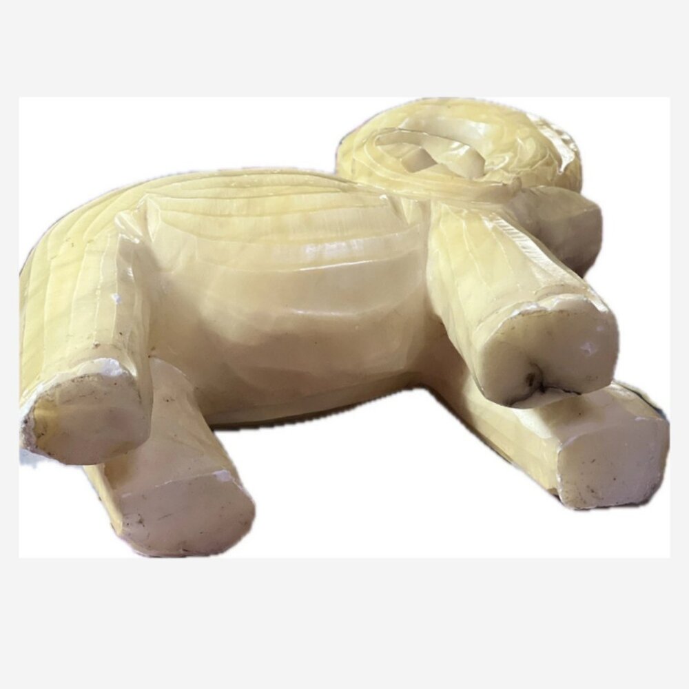 2 Onyx Elephant Sculpture 7.5" x 7" Weighs 3.7# Each Polished Light Yellow Solid - Picture 3 of 4